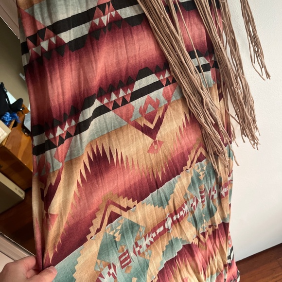 Denim & Supply Ralph Lauren Long Cotton Racerback dress with long fringe - Picture 3 of 7